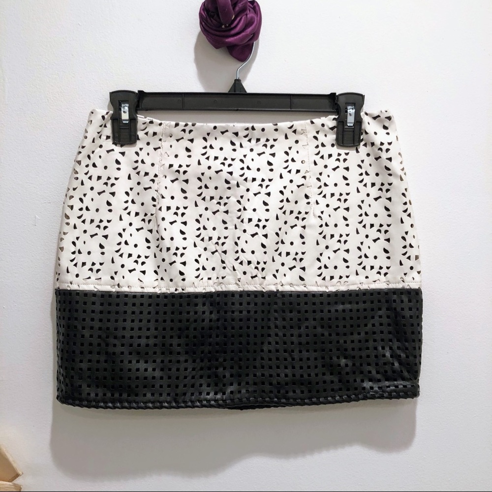 Lush Lazer Cut Print Zip Mini Skirt